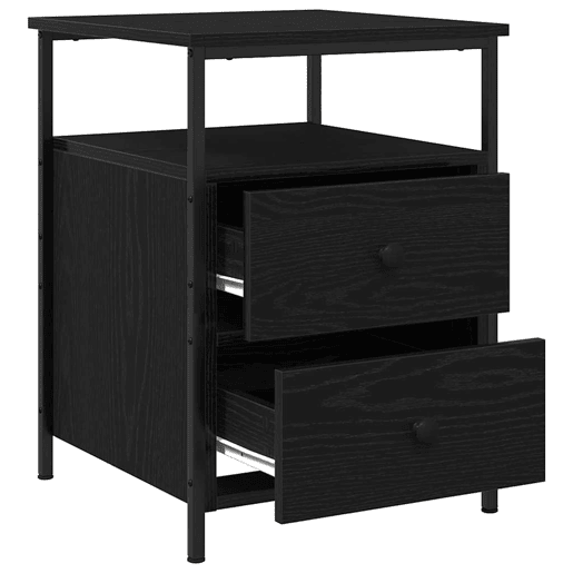 Mesa De Cabeceira - Mesinha De Cabeceira com gaveta Carvalho preto 44 x 45 x 60 cm