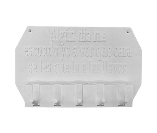Well home - colgador de llaves de pared "algún día me escondo yo a ver que cara se les queda a las llaves" color blanco