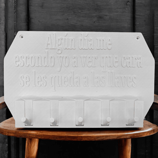Well Home - Porta-chaves de parede Algum dia vou me esconder e ver como ficam as chaves Branco