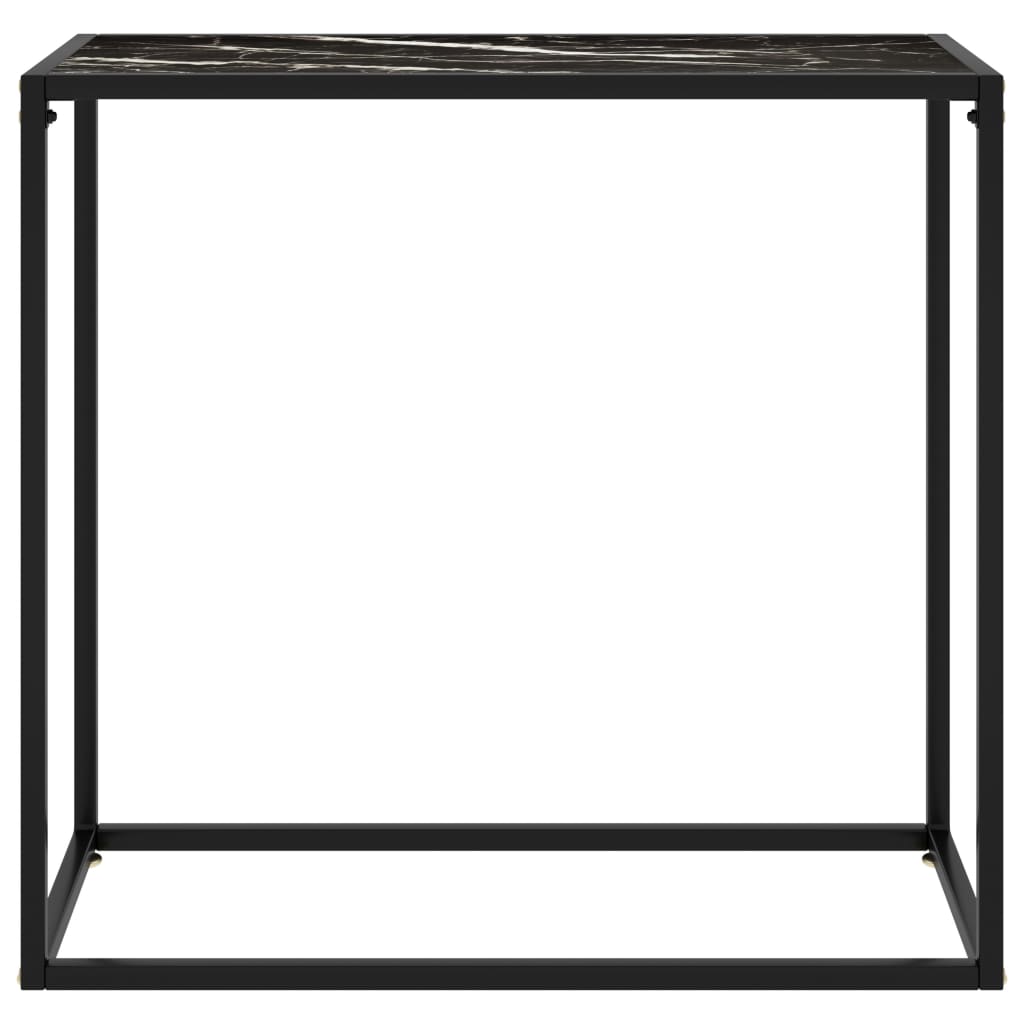 Mesa consola - mesa de entrada vidrio templado negro 80x35x75 cm