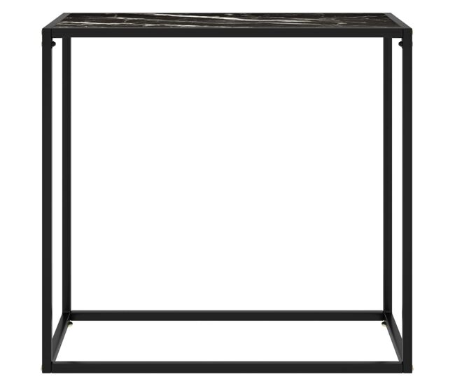 Mesa consola - mesa de entrada vidrio templado negro 80x35x75 cm