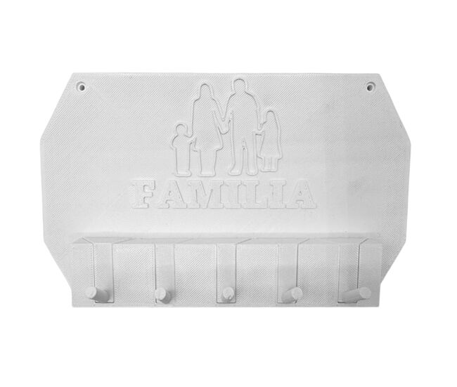 Well home - colgador de llaves de pared "familia" color blanco
