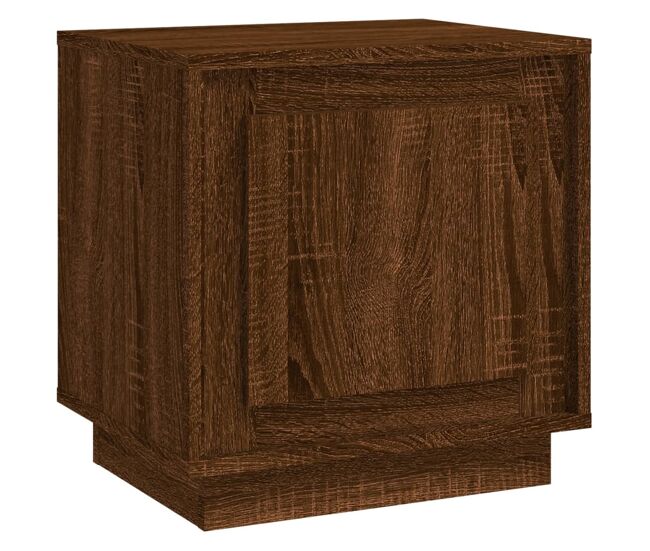 Mesita de noche mesilla de noche - madera contrachapada marrón roble 44x35x45 cm