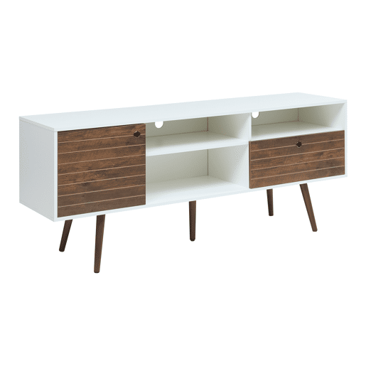 Móvel de televisão Vare com 1 porta 1 gaveta 165x40x66 cm branconogueira en.casa