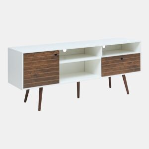 Móvel de televisão Vare com 1 porta 1 gaveta 165x40x66 cm branconogueira en.casa