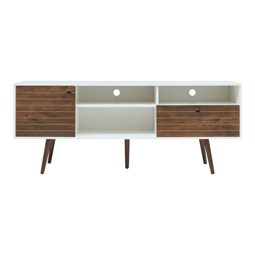Móvel de televisão Vare com 1 porta 1 gaveta 165x40x66 cm branconogueira en.casa