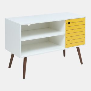 Móvel de televisão Vare com 1 porta 100x40x66 cm brancoamarelo en.casa