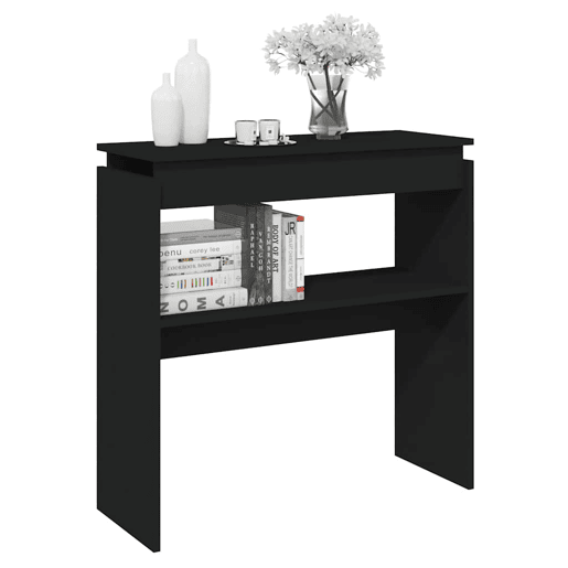 Mesa Consola - Mesa De Entrada 80x30x80 cm derivados de madeira preto