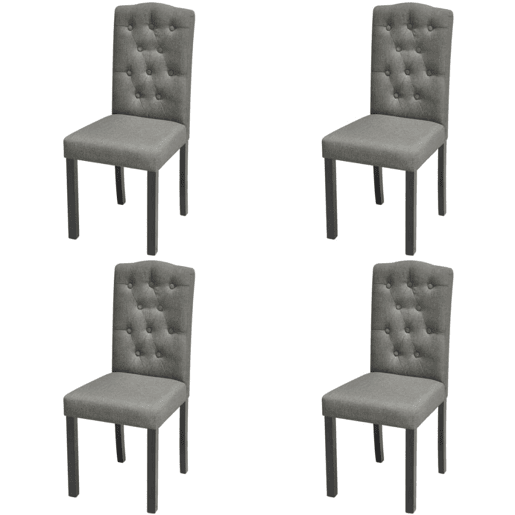 vidaXL Cadeiras de jantar 4 pcs tecido cinzento vidaXL Cadeiras de jantar 4 pcs tecido cinzento