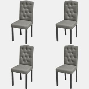 vidaXL Cadeiras de jantar 4 pcs tecido cinzento