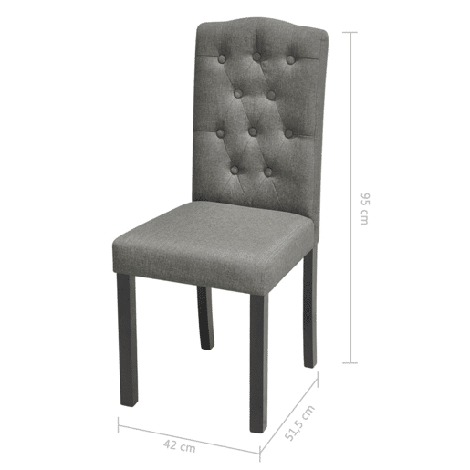 vidaXL Cadeiras de jantar 4 pcs tecido cinzento vidaXL Cadeiras de jantar 4 pcs tecido cinzento
