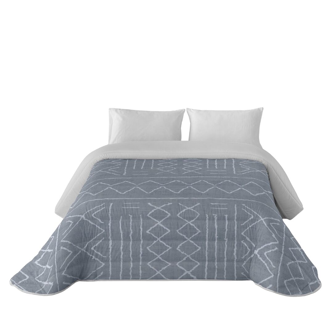Sandal - edredón nórdico estampado -  acolchado de gran confort y extrasuave - gramaje 300 gramos con tacto pluma - cama 135 - nauek  grey