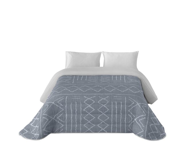 Sandal - edredón nórdico estampado - acolchado de gran confort y extrasuave - gramaje 300 gramos con tacto pluma - cama 135 - nauek grey