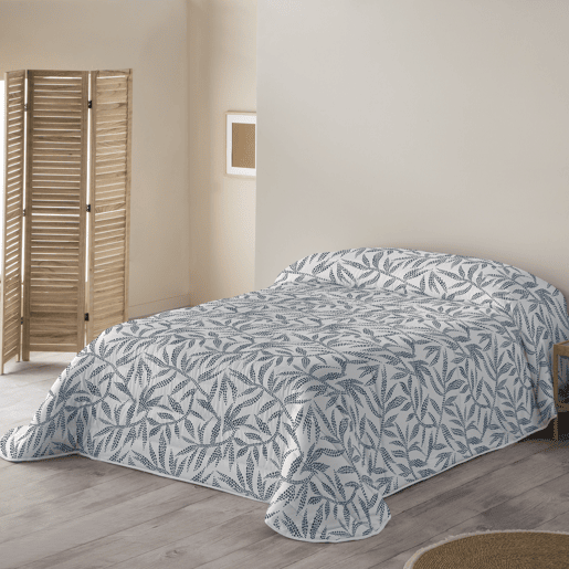 SANDAL - Capa de Edredon Estampada - Ótimo Conforto e Acolchoamento Extra Macio - Peso 300 Gramas com Toque de Pena - Cama 180 - WAKIA BLUE