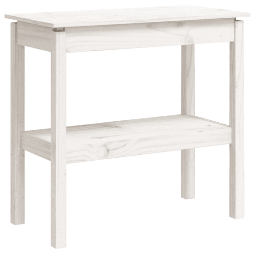 Mesa Consola - Mesa De Entrada 80x40x75 cm madeira de pinho maciça branco