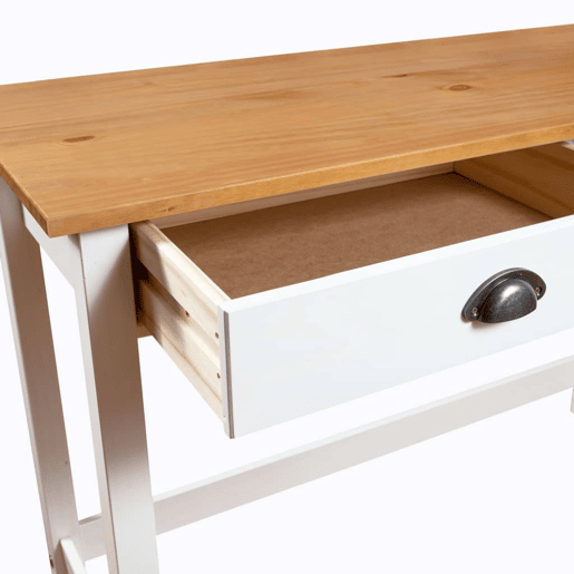 Mesa Consola - Mesa De Entrada Hill c 2 gavetas 110x45x74 cm pinho maciço