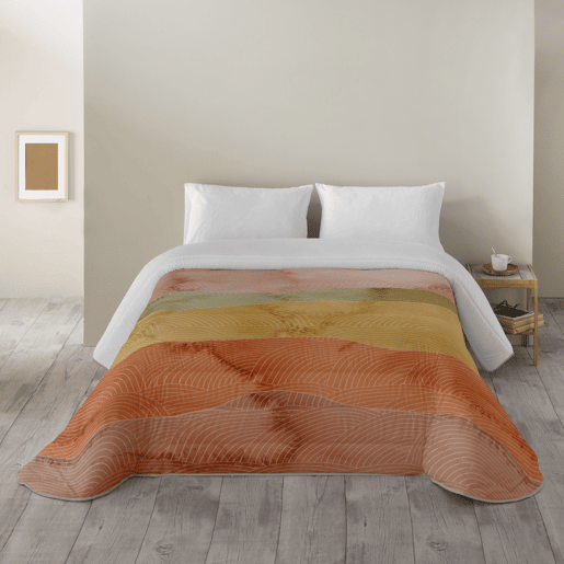 SANDAL - Edredom Estampado - Ótimo Conforto e Acolchoamento Extra Macio - Peso 300 Gramas com Toque de Pena - Cama 135 - OCEAN TERRA