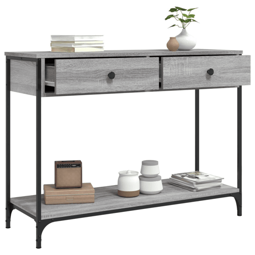 Mesa Consola - Mesa De Entrada 100x34,5x75cm derivados de madeira cinzento sonoma