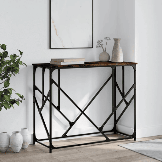 Mesa Consola - Mesa De Entrada 100x40x80 cm derivados de madeira carvalho fumado