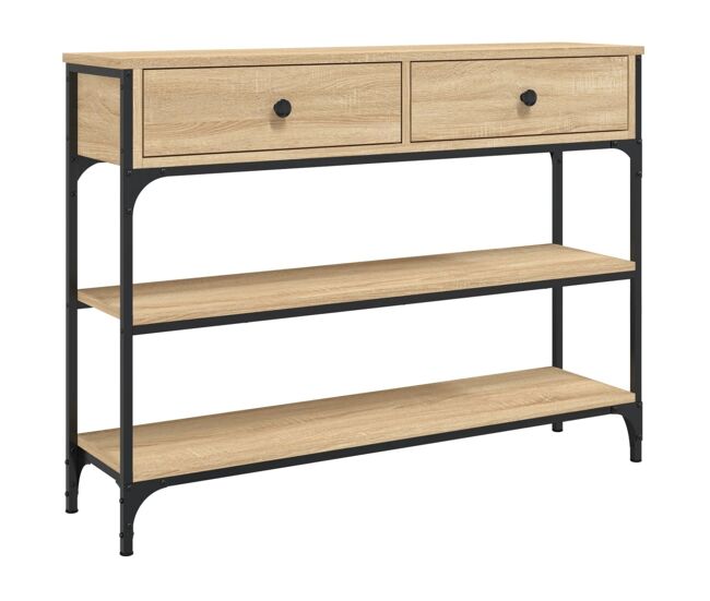 Mesa consola - mesa de entrada madera de ingeniería roble sonoma 100x25x75 cm