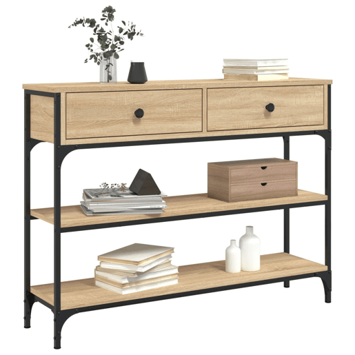 Mesa Consola - Mesa De Entrada 100x25x75 cm derivados de madeira carvalho sonoma