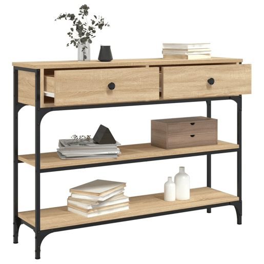 Mesa Consola - Mesa De Entrada 100x25x75 cm derivados de madeira carvalho sonoma