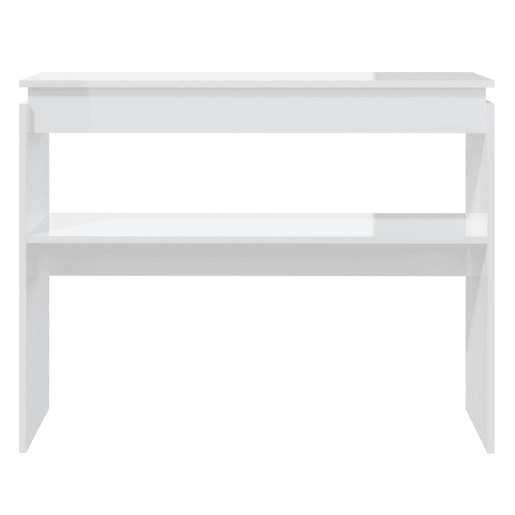 Mesa Consola - Mesa De Entrada 102x30x80 cm derivados madeira branco brilhante