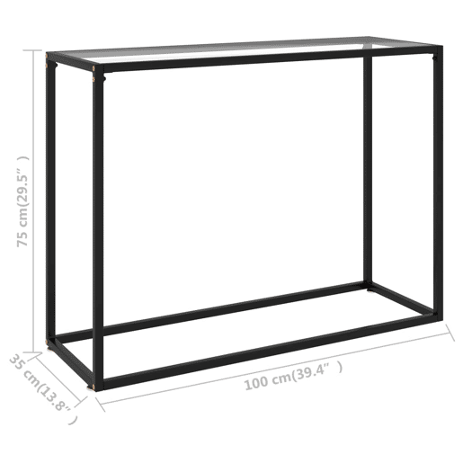 Mesa Consola - Mesa De Entrada 100x35x75 cm vidro temperado transparente