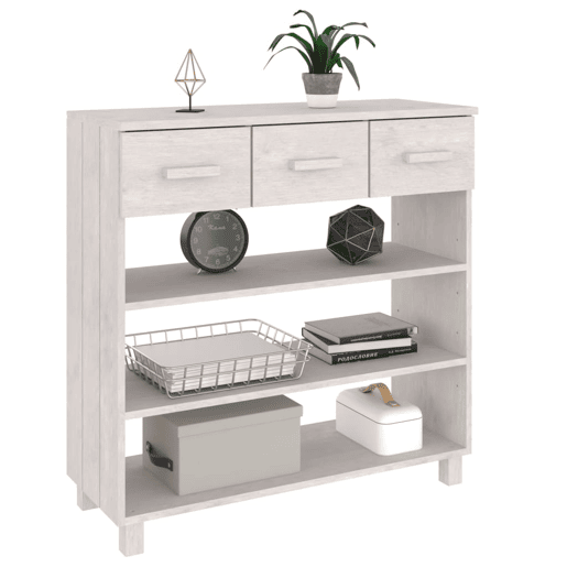 Mesa Consola - Mesa De Entrada HAMAR 90x35x90 cm pinho maciço branco