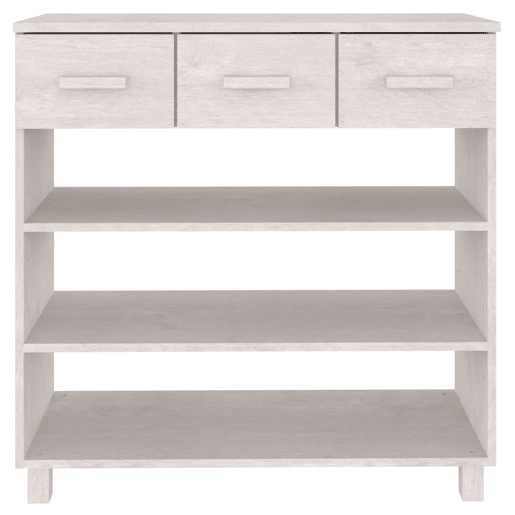 Mesa Consola - Mesa De Entrada HAMAR 90x35x90 cm pinho maciço branco