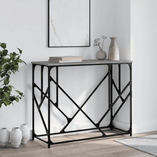 Mesa Consola - Mesa De Entrada 100x40x80 cm derivados de madeira cinzento sonoma