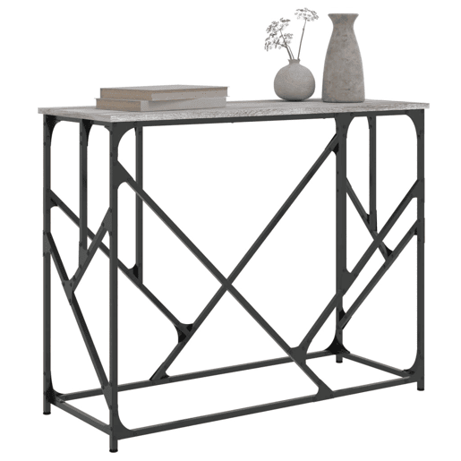 Mesa Consola - Mesa De Entrada 100x40x80 cm derivados de madeira cinzento sonoma