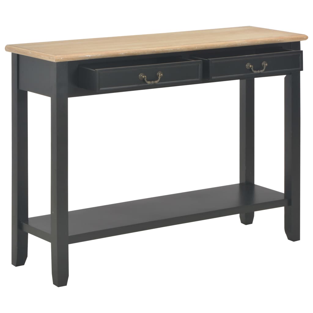 Mesa consola - mesa de entrada de madera negro 110x35x80 cm