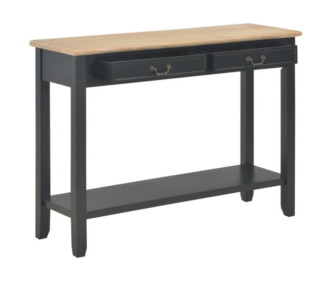 Mesa consola - mesa de entrada de madera negro 110x35x80 cm
