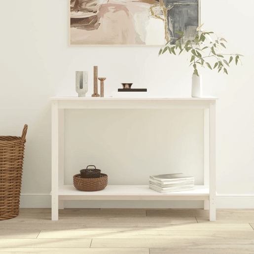 Mesa Consola - Mesa De Entrada 110x40x80 cm pinho maciço branco