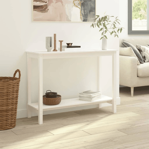Mesa Consola - Mesa De Entrada 110x40x80 cm pinho maciço branco