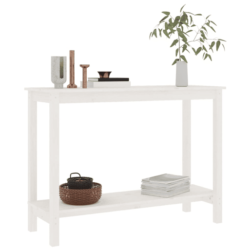 Mesa Consola - Mesa De Entrada 110x40x80 cm pinho maciço branco