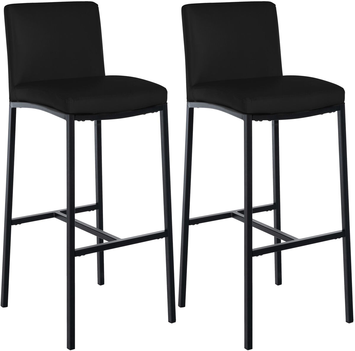 Juego de 2 taburetes de bar freeport simil cuero negro 47x43x109 cm