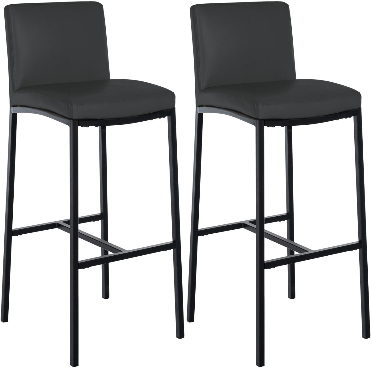Juego de 2 taburetes de bar freeport simil cuero gris oscuro 47x43x109 cm