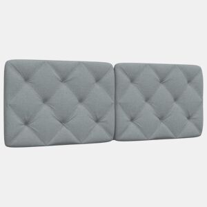 Almofadão de Cabeceira - Cabeceira de cama 140 cm tecido cinzento-claro
