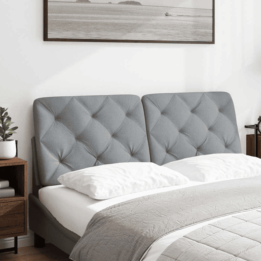 Almofadão de Cabeceira - Cabeceira de cama 140 cm tecido cinzento-claro