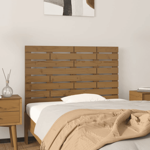 Cabeceira - Cabeceira de cama de parede 96x3x63 cm pinho maciço castanho-mel