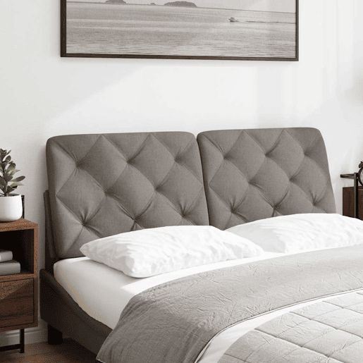Almofadão de Cabeceira - Cabeceira de cama 120 cm tecido cinzento-acastanhado