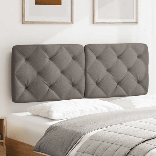Almofadão de Cabeceira - Cabeceira de cama 120 cm tecido cinzento-acastanhado
