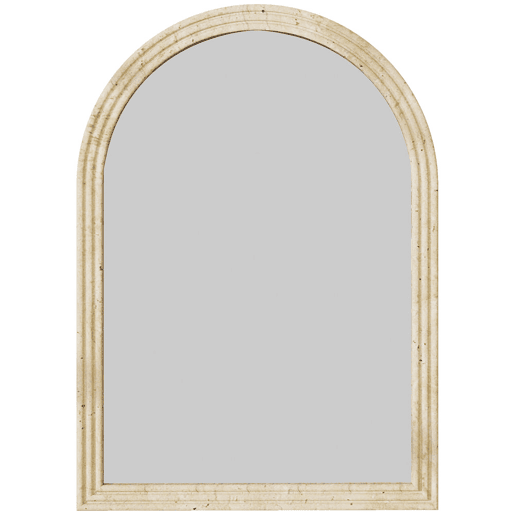 HOMCOM Espelho de Parede Arqueado Espelho de Casa de Banho 50x70 cm com Moldura de Imitação de Pedra Estilo Moderno para Sala Quarto Entrada e Corredor Bege