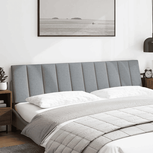 Almofadão de Cabeceira - Cabeceira de cama 200 cm tecido cinzento-claro