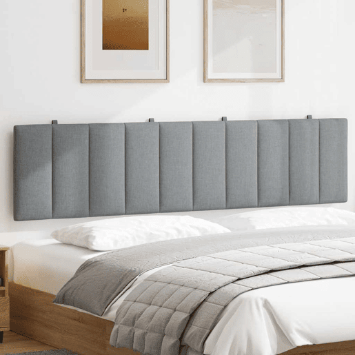 Almofadão de Cabeceira - Cabeceira de cama 200 cm tecido cinzento-claro