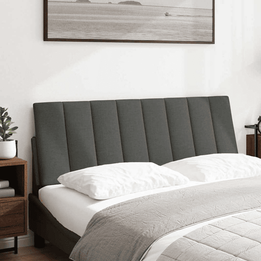 Almofadão de Cabeceira - Cabeceira de cama 120 cm tecido cinzento-escuro