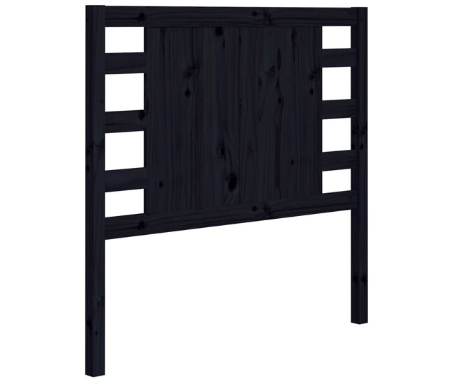 Cabecero cama - mueble cabecero madera maciza de pino negro 96x4x100 cm