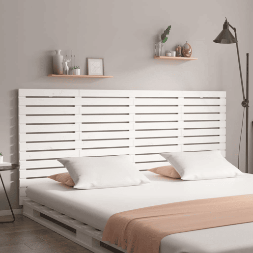 Cabeceira - Cabeceira de cama de parede 166x3x91,5cm madeira de pinho maciça branco